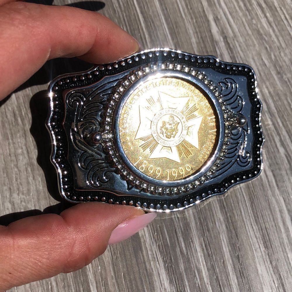 Veterans belt buckle 100 years of service